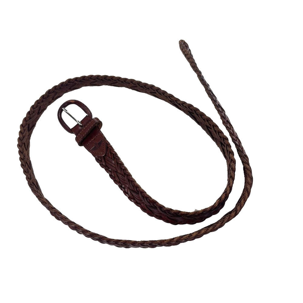 VTG‎ Dockers Leather Belt Mens Braided Brown Size 44